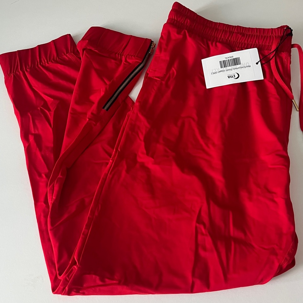 ZYIA Red Everywhere Zipper Jogger
